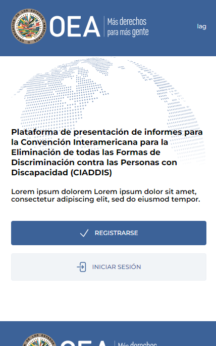 Vista móvil de la plataforma CIADDIS